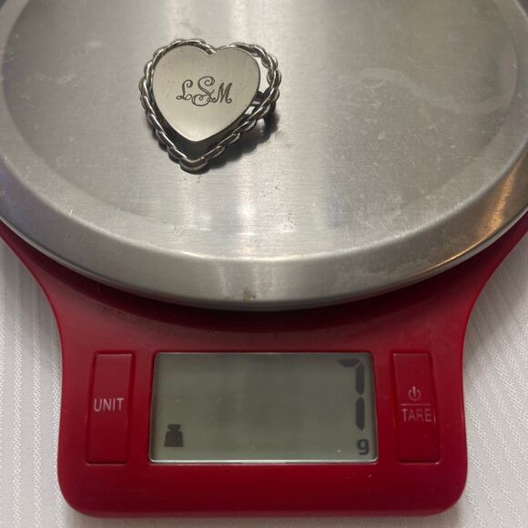 BEAU Sterling Silver LSM Heart Brooch Pin Signed - Picture 6 of 6